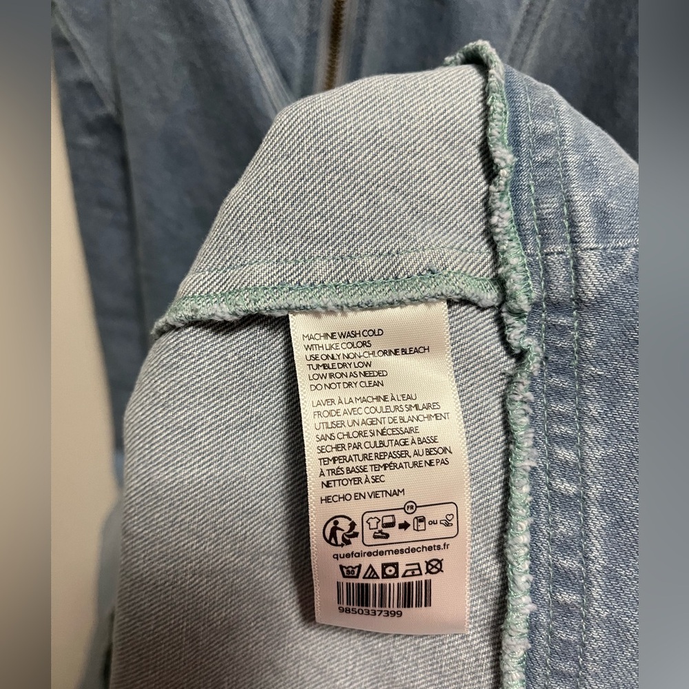 Pilcro Square-Neck Seamed Chambray Denim Midi Dress Women’s Size XS - Picture 6 of 9